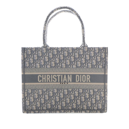 Medium Oblique Embroidered Canvas Book Tote - Image 1