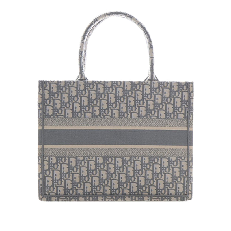 Medium Oblique Embroidered Canvas Book Tote - Image 2