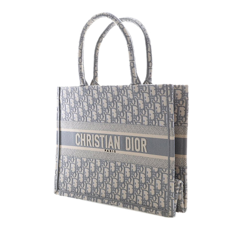 Medium Oblique Embroidered Canvas Book Tote - Image 4