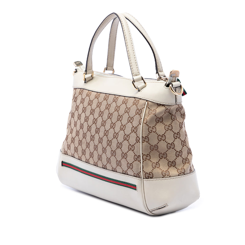 GG Canvas Web Mayfair Satchel - Image 2