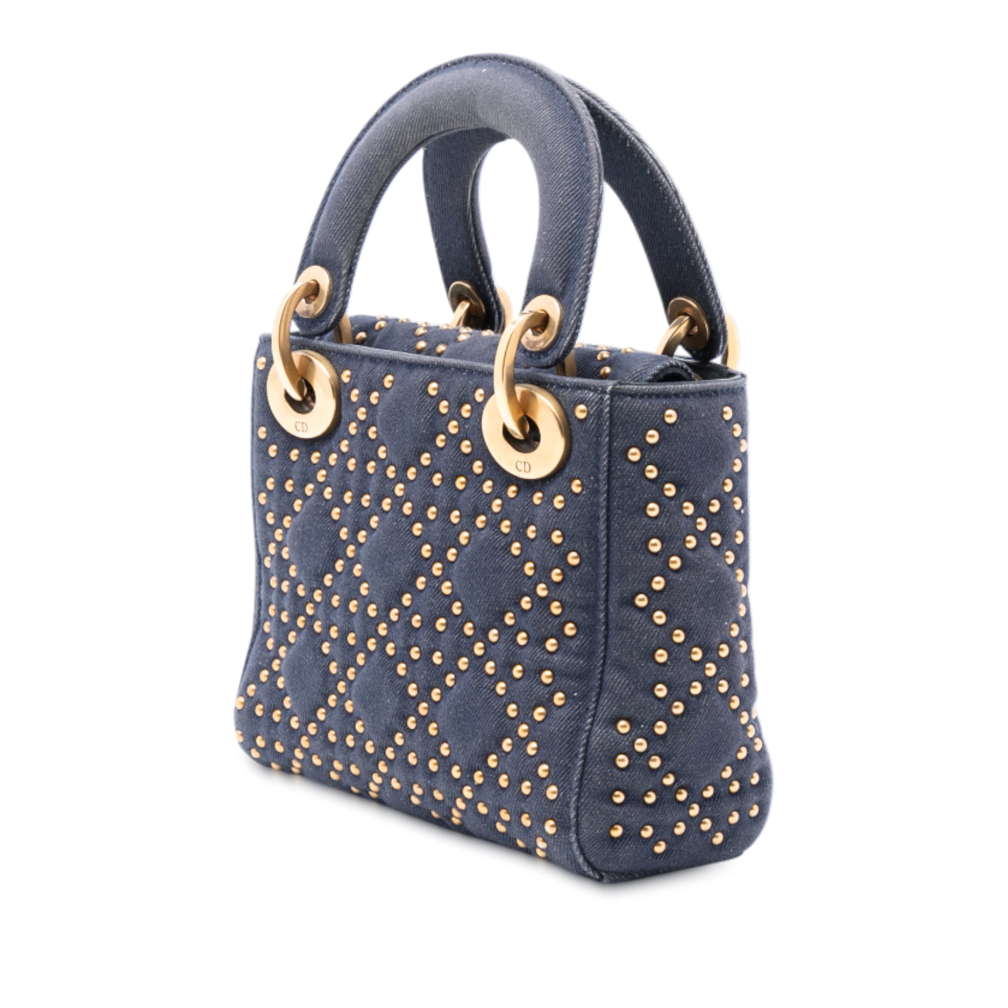 Mini Denim Cannage Studded Supple Lady Dior - Image 2