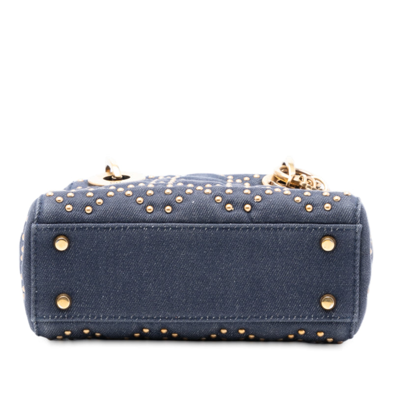 Mini Denim Cannage Studded Supple Lady Dior - Image 3
