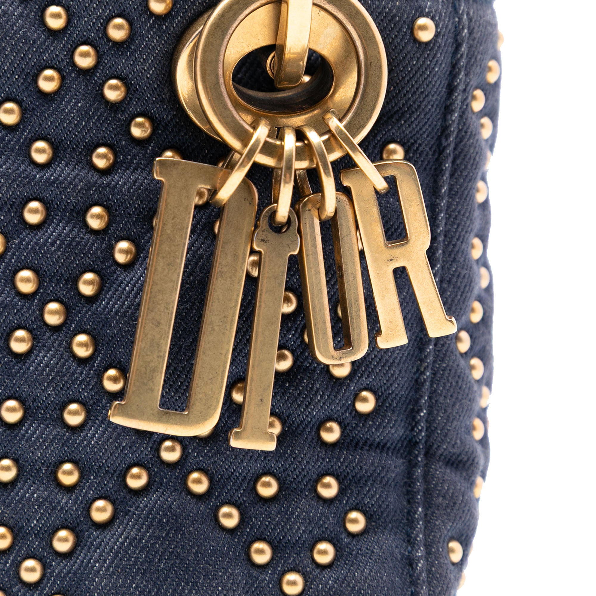Mini Denim Cannage Studded Supple Lady Dior - Image 6