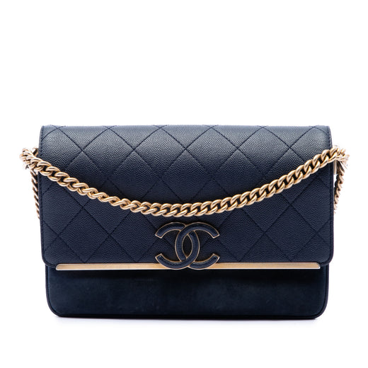 CC Stitched Caviar and Suede Lady Coco Flap - Image 1