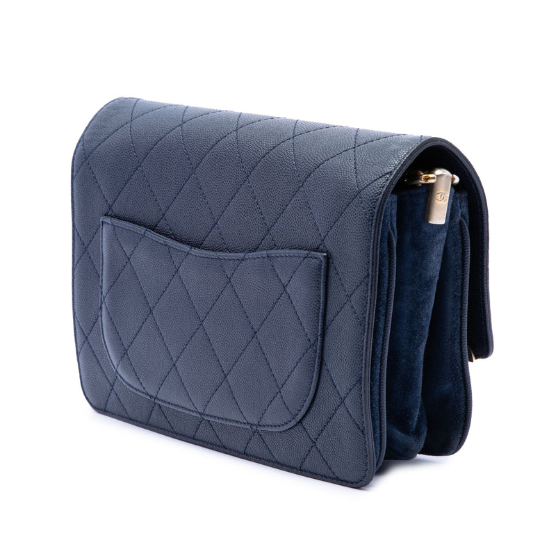 CC Stitched Caviar and Suede Lady Coco Flap - Image 2