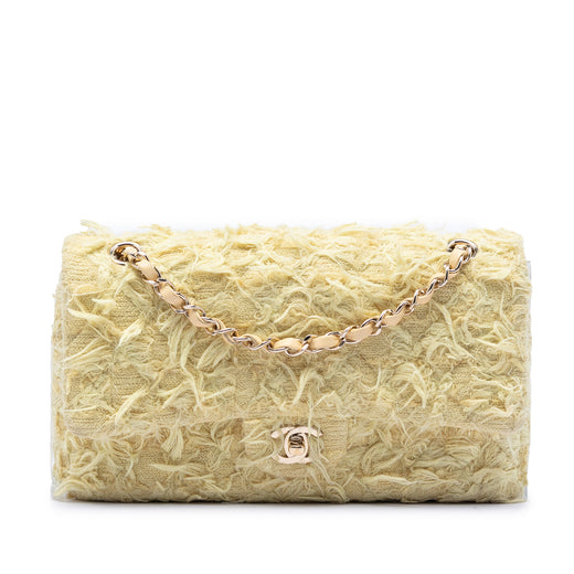 Medium Classic Fringed Tweed Double Flap - Image 1
