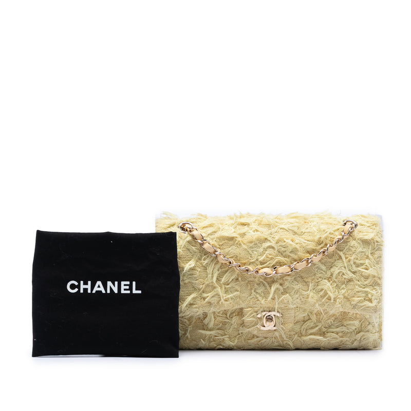 Medium Classic Fringed Tweed Double Flap - Image 8