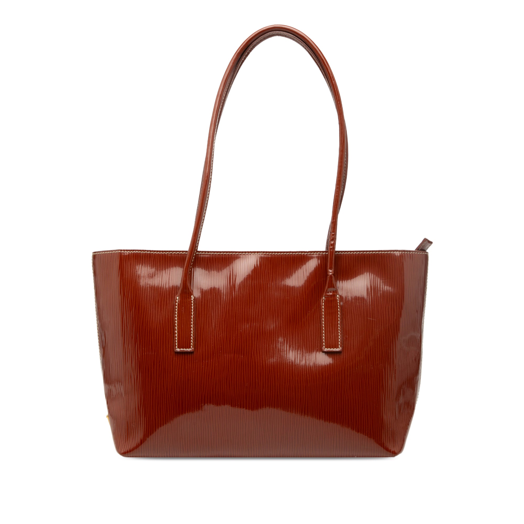 Textured Patent St Grana Paglia Tote - Image 1