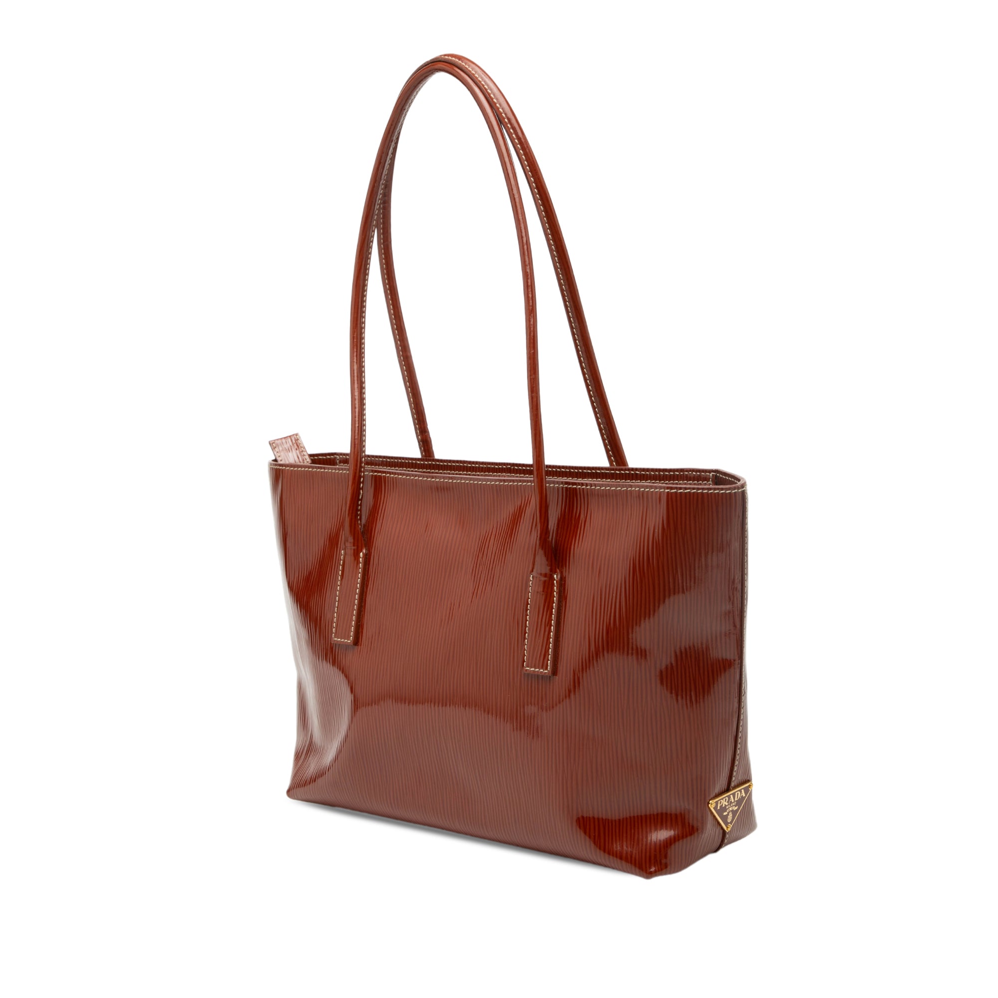 Textured Patent St Grana Paglia Tote - Image 2