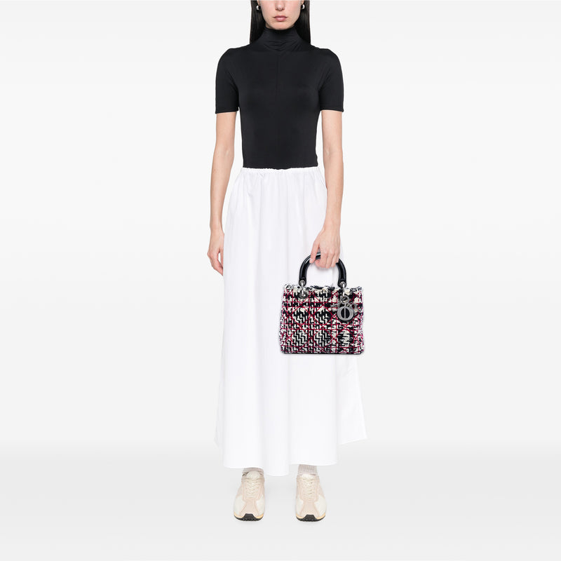 Medium Tweed Cannage Fringe Lady Dior - Image 7