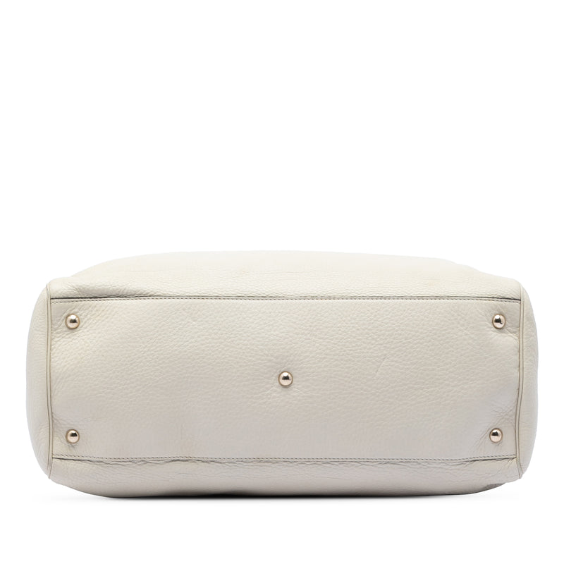 Large Calfskin Bamboo Shopper Satchel - Image 3