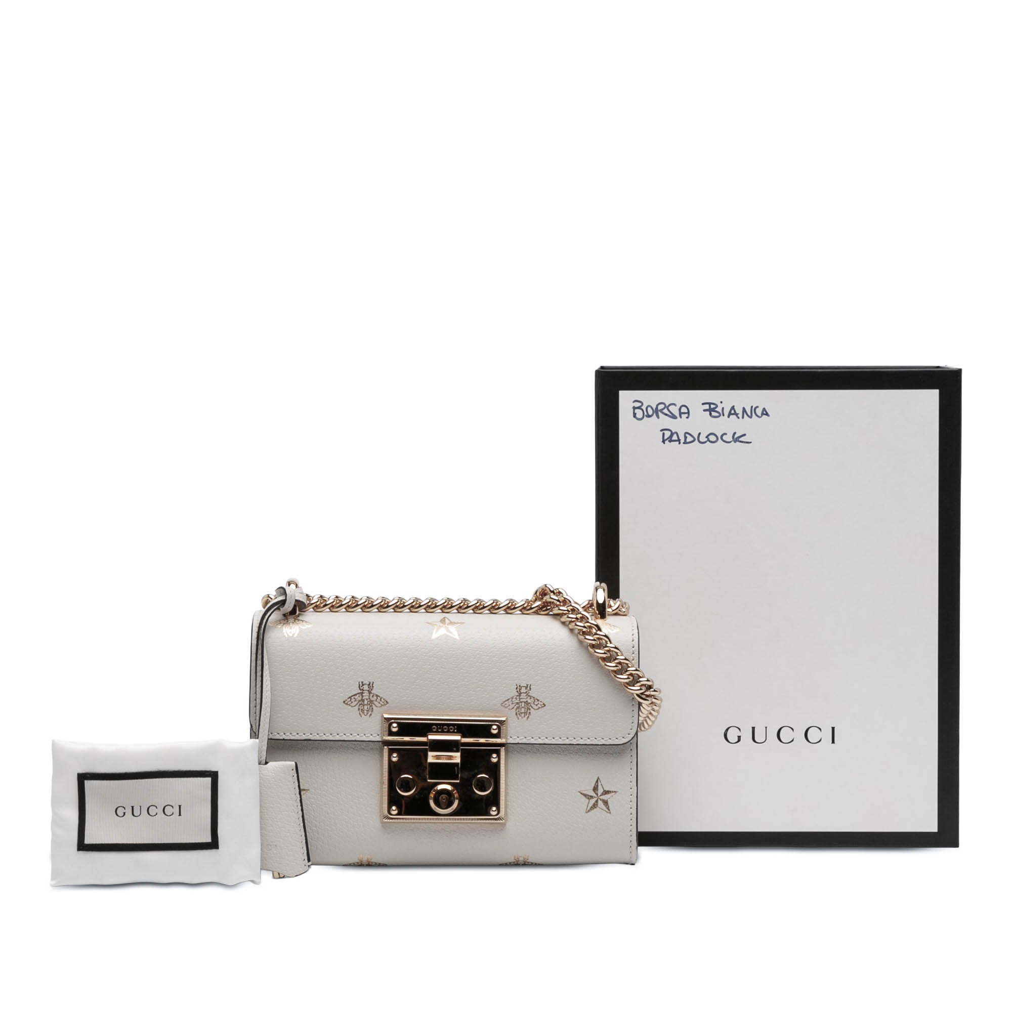 Small Leather Bee Star Padlock Crossbody - Image 7
