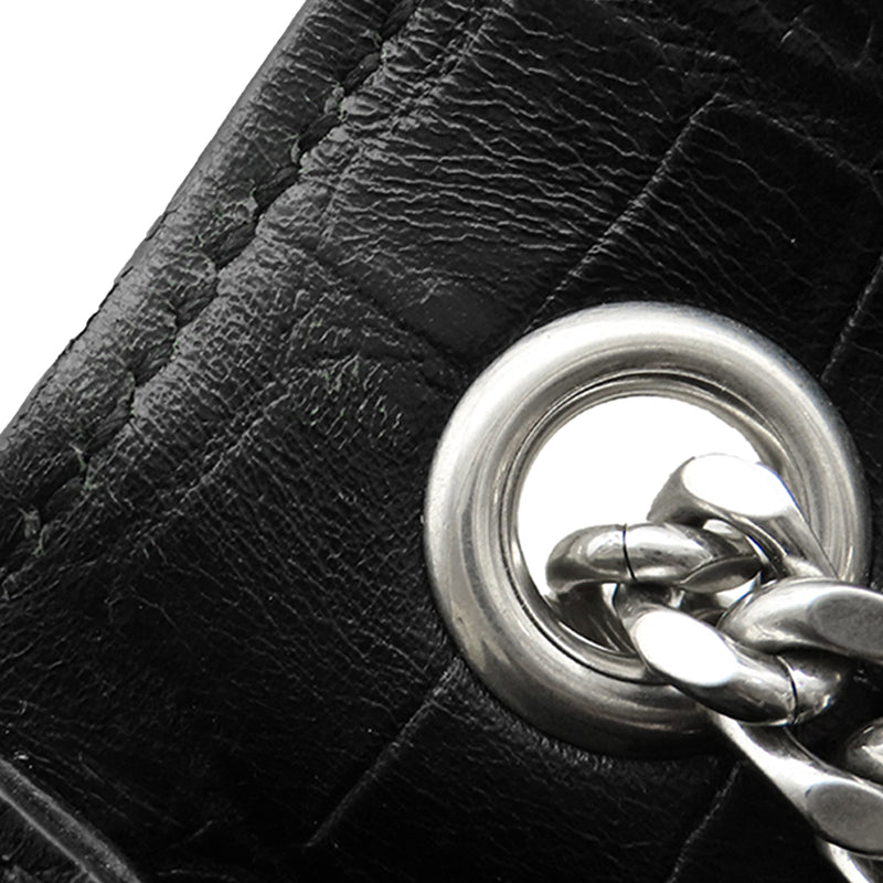 Small Croc Embossed Leather Monogram Kate Tassel Crossbody - Image 10