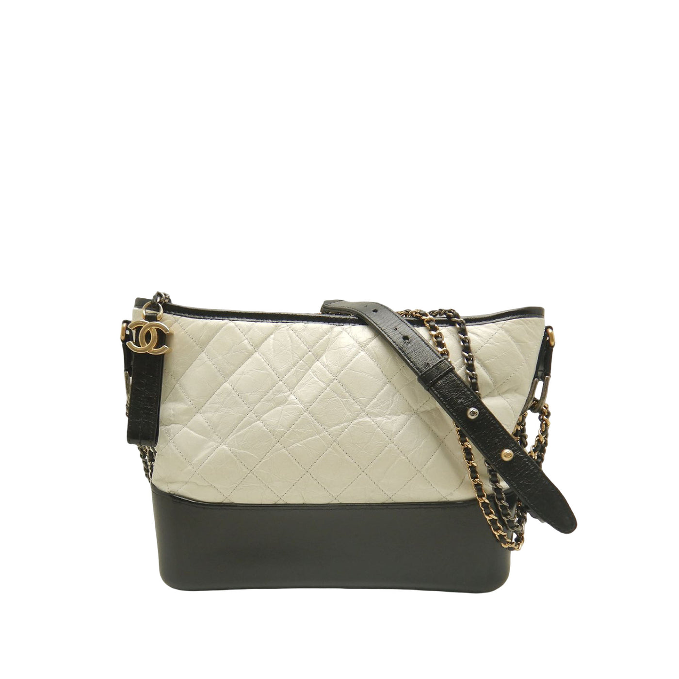 Medium Bicolor Quilted Aged Calfskin Gabrielle Hobo - Image 1