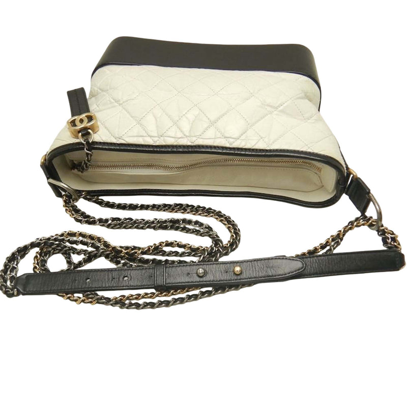 Medium Bicolor Quilted Aged Calfskin Gabrielle Hobo - Image 12