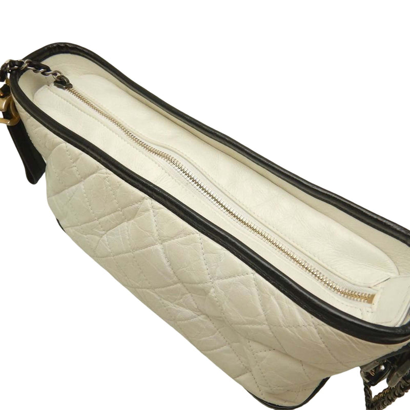 Medium Bicolor Quilted Aged Calfskin Gabrielle Hobo - Image 8