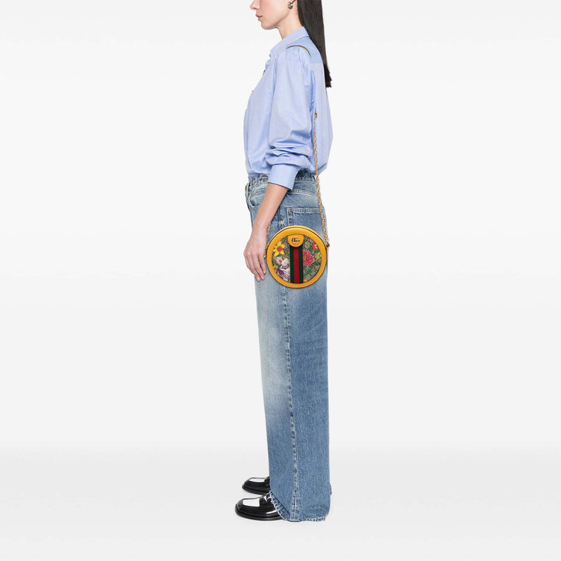 Mini GG Supreme Flora Ophidia Round Crossbody - Image 8