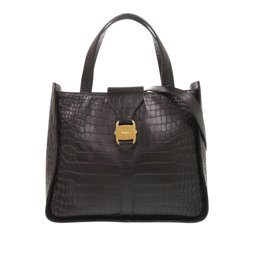 Croc Embossed Leather Vara Satchel - Image 1