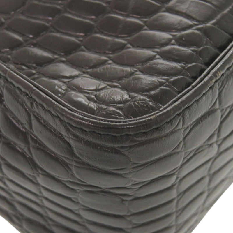 Croc Embossed Leather Vara Satchel - Image 14