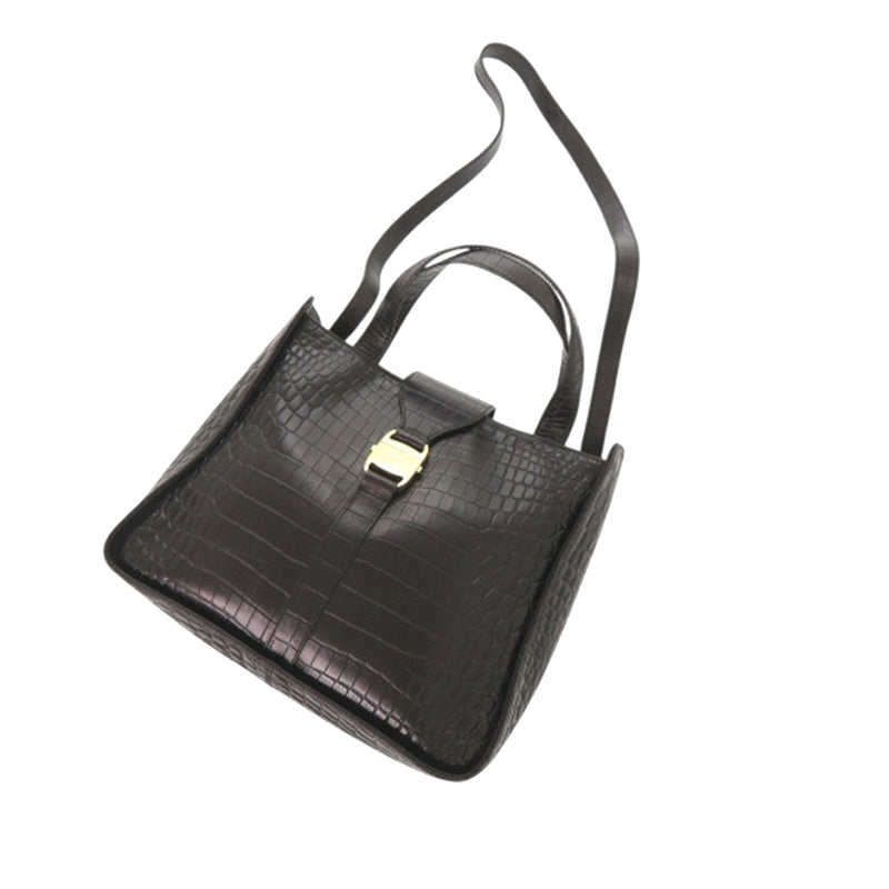 Croc Embossed Leather Vara Satchel - Image 27