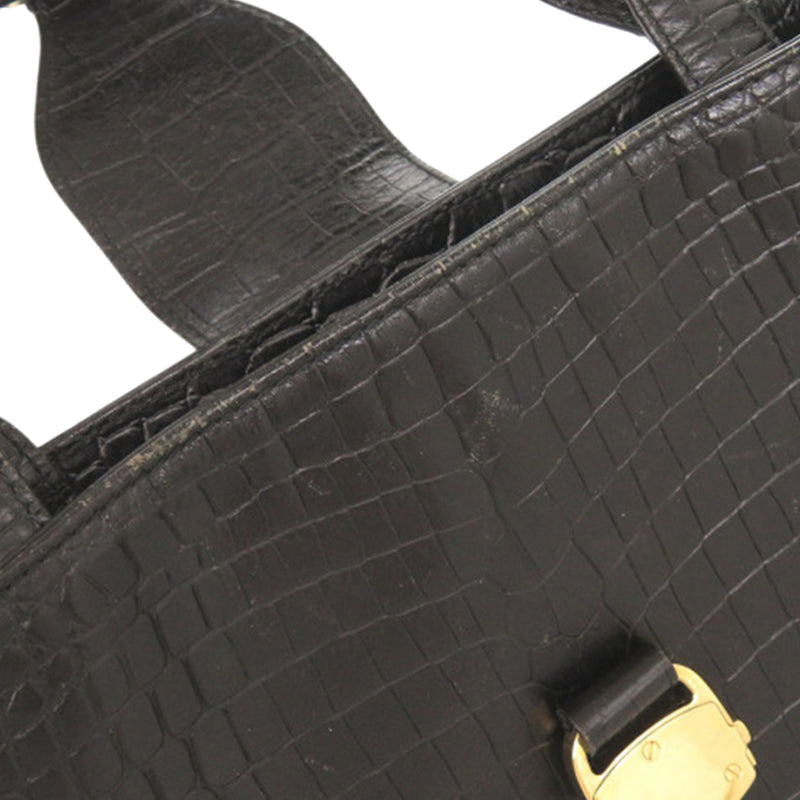 Croc Embossed Leather Vara Satchel - Image 7