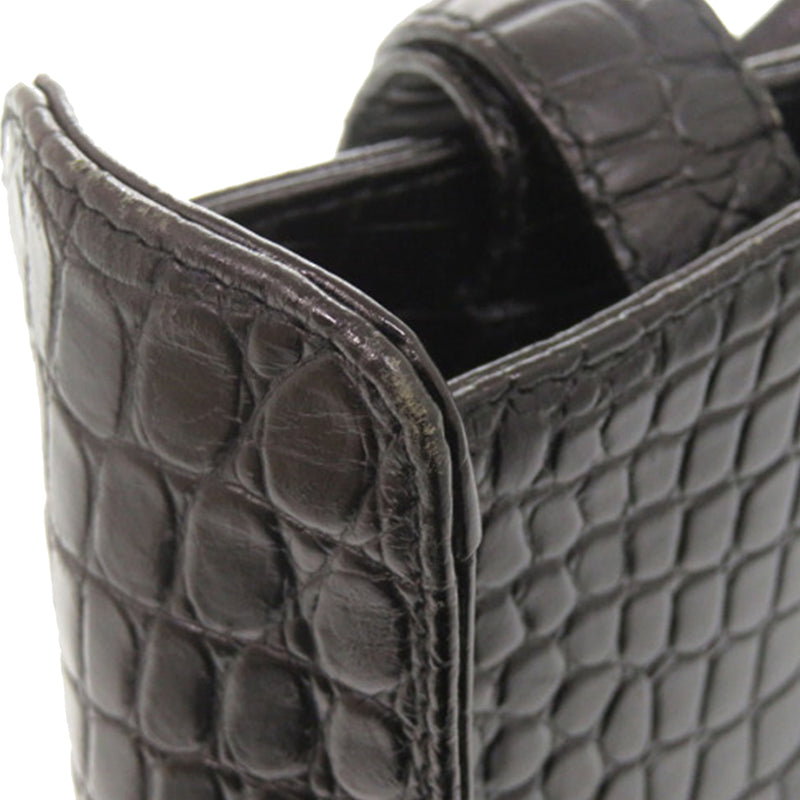 Croc Embossed Leather Vara Satchel - Image 8