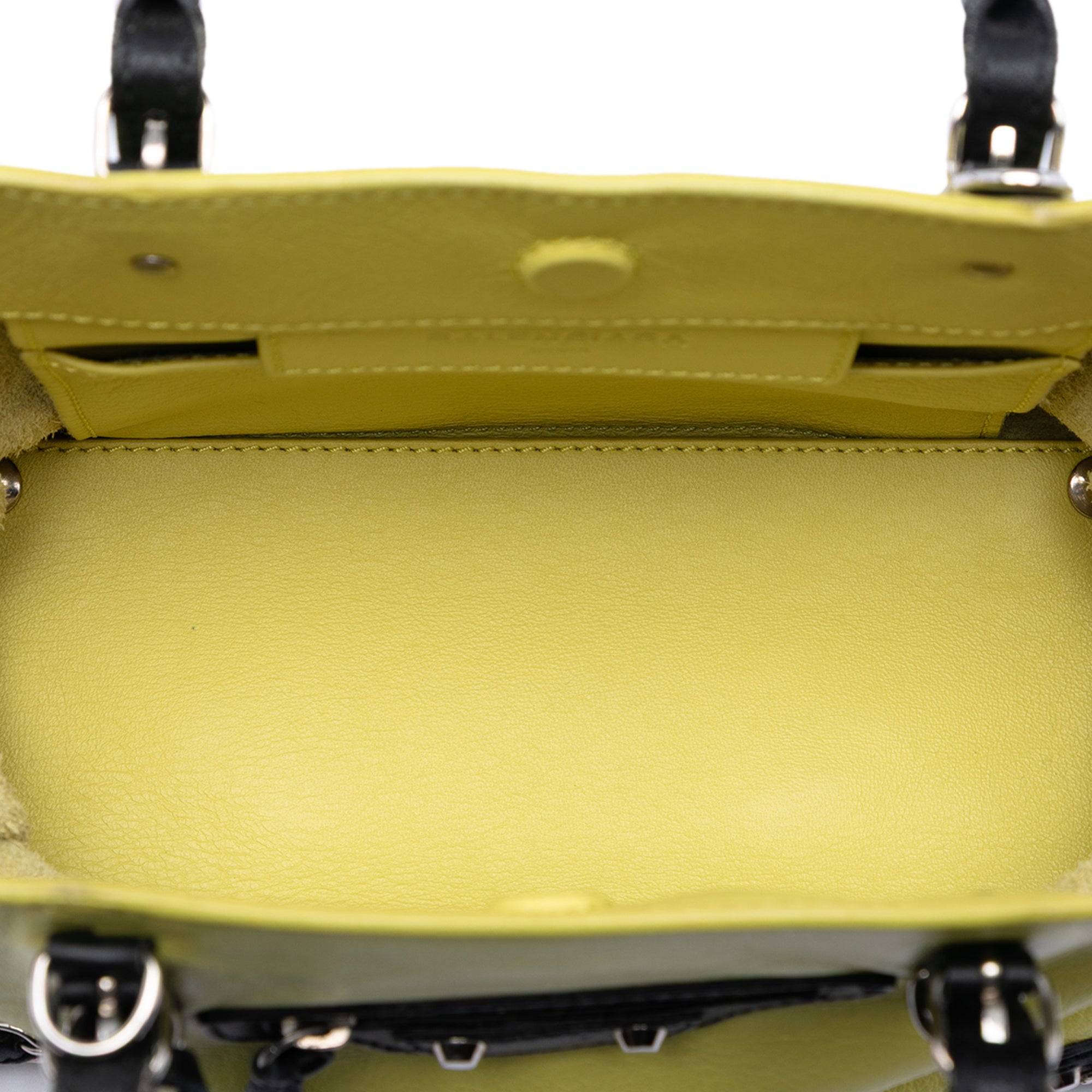 Mini Bicolor Leather Papier A4 Zip Around Tote - Image 4