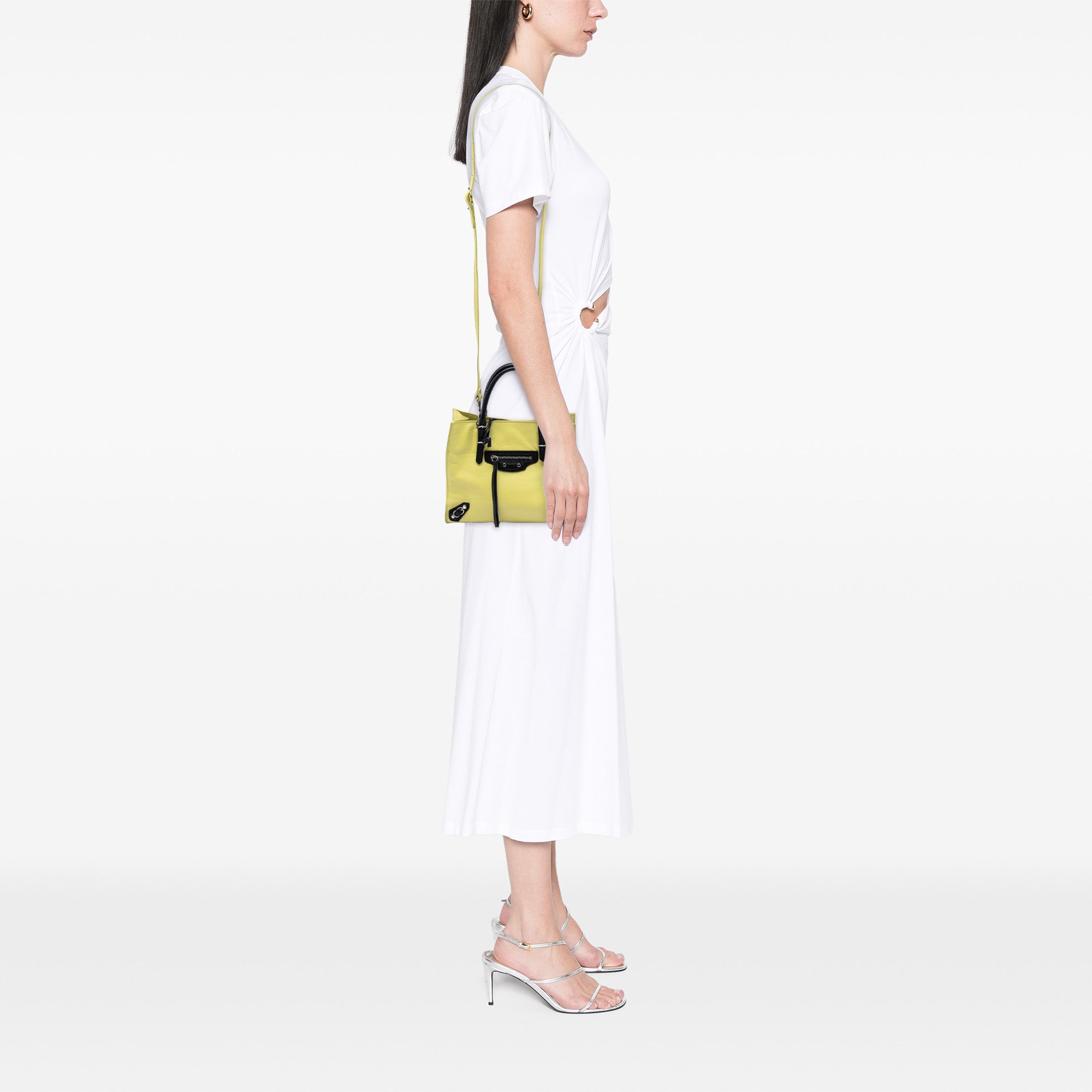 Mini Bicolor Leather Papier A4 Zip Around Tote - Image 7