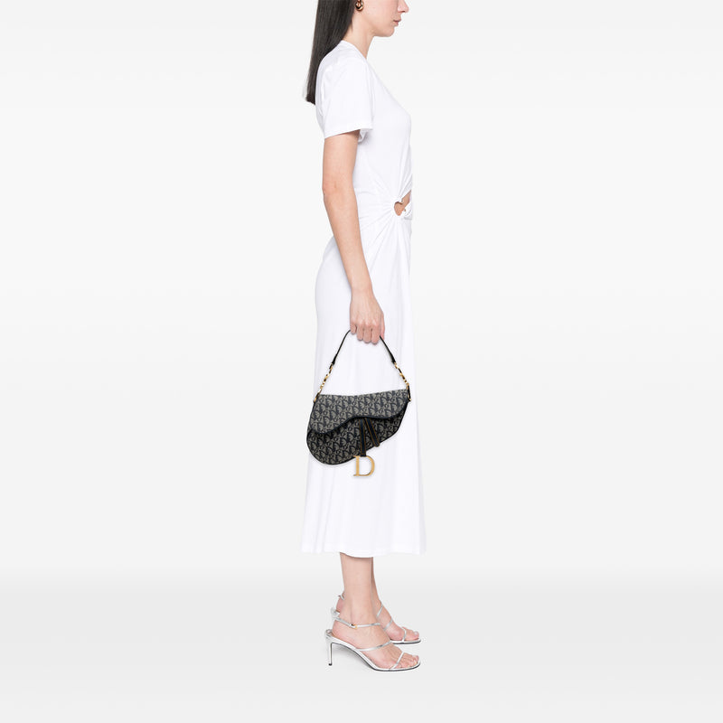 Oblique Canvas Saddle Bag - Image 6