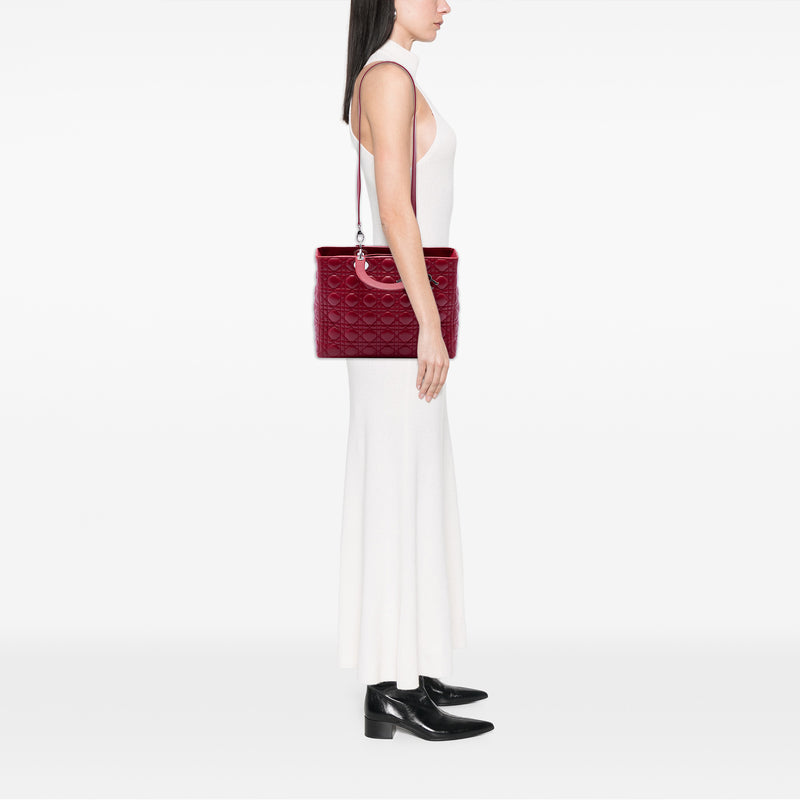 Large Lambskin Cannage Lady Dior - Image 6