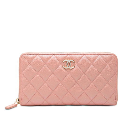 CC Quilted Caviar Zip Around Long Wallet - Image 1