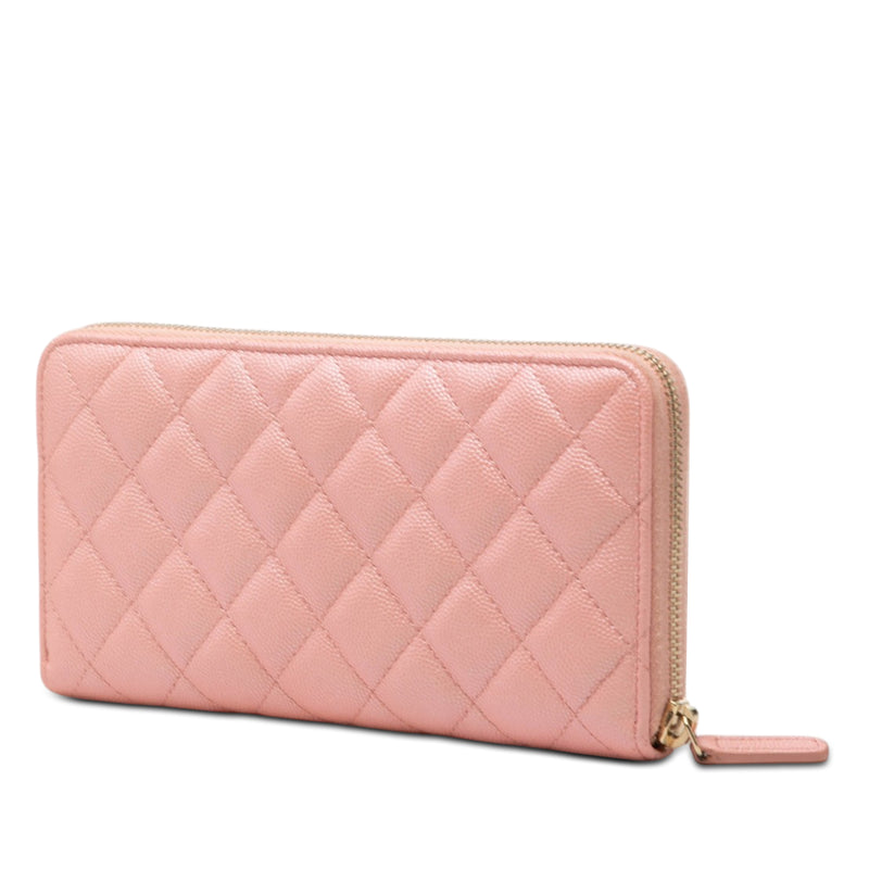 CC Quilted Caviar Zip Around Long Wallet - Image 2