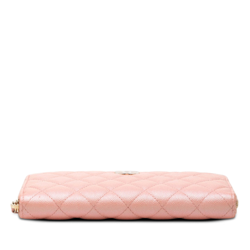 CC Quilted Caviar Zip Around Long Wallet - Image 3