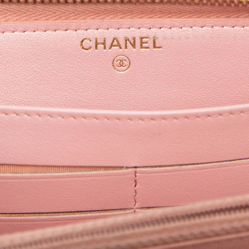 CC Quilted Caviar Zip Around Long Wallet - Image 6