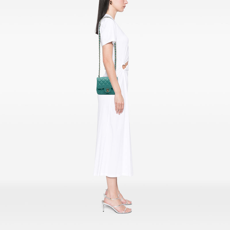 Mini Square Classic Lambskin Single Flap - Image 7