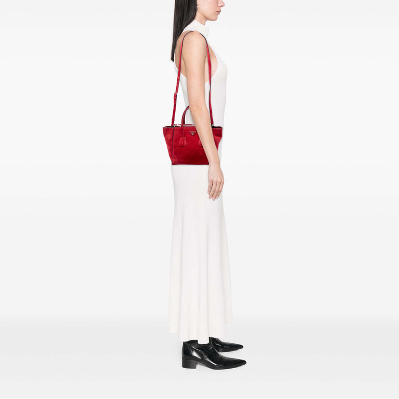 Small Scamosciato Twin Pocket Satchel - Image 6