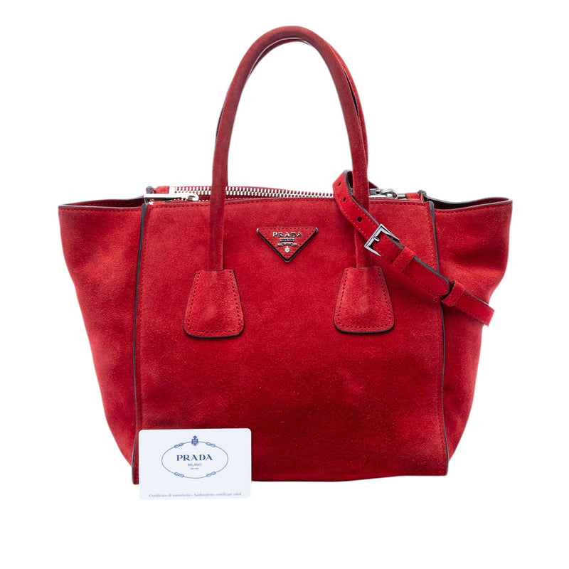 Small Scamosciato Twin Pocket Satchel - Image 7