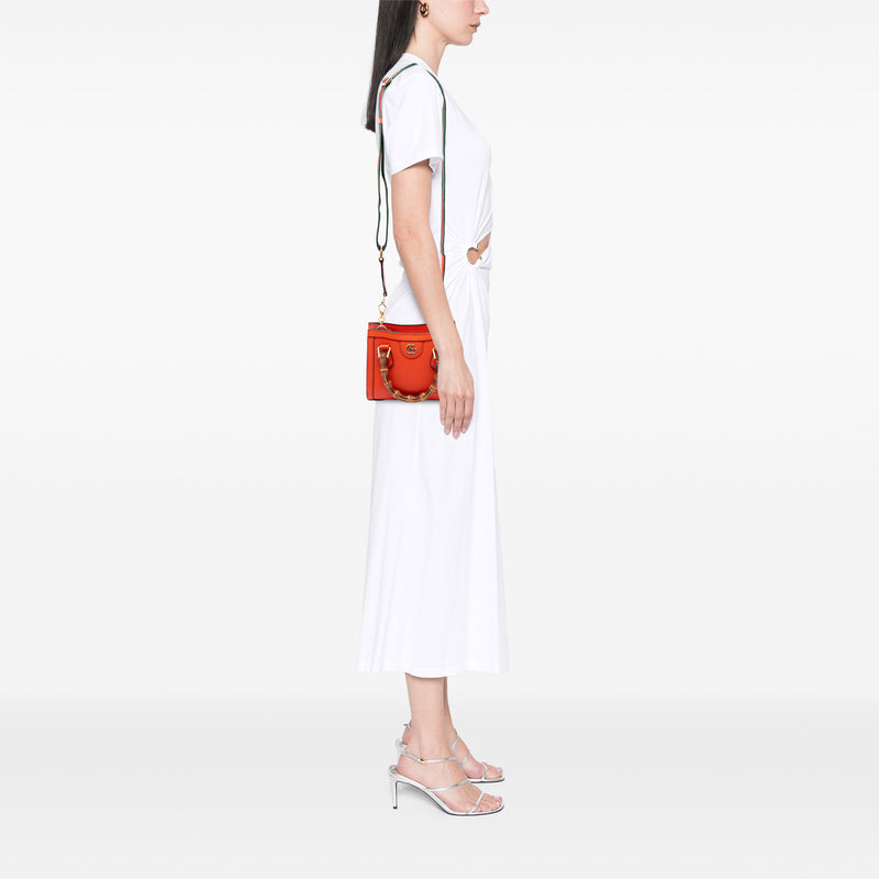 Mini Calfskin Bamboo Diana Satchel - Image 6