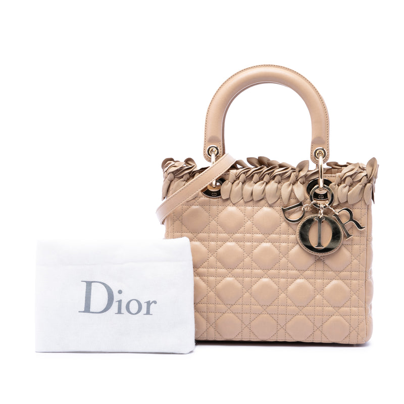 Medium Lambskin Cannage Bow Lady Dior - Image 7