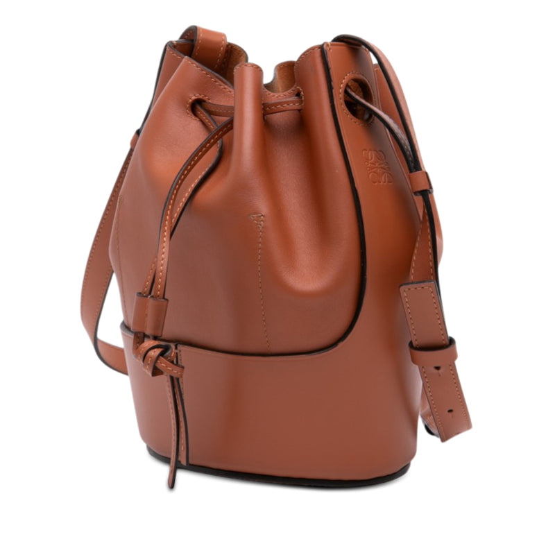 Small Leather Balloon Bucket Bag - Image 2