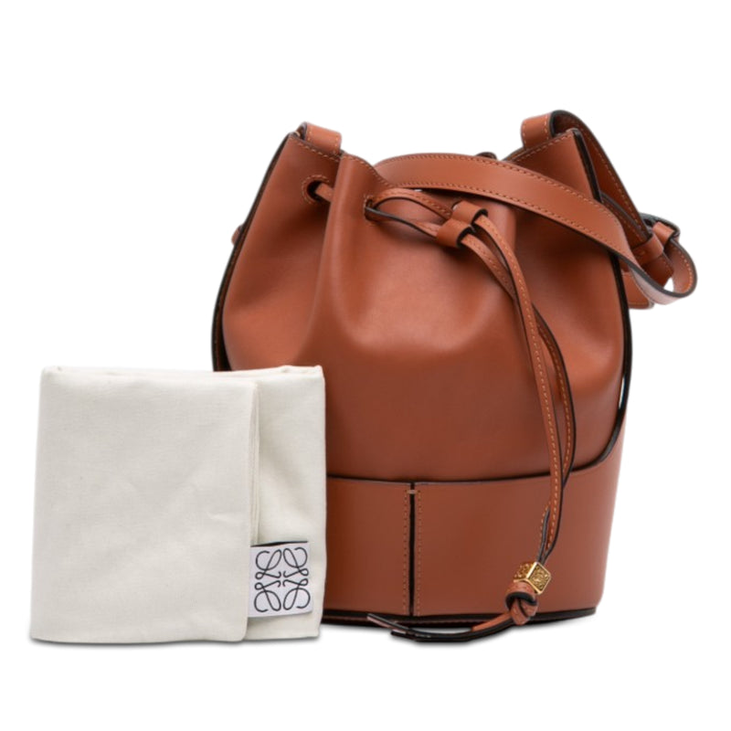 Small Leather Balloon Bucket Bag - Image 7