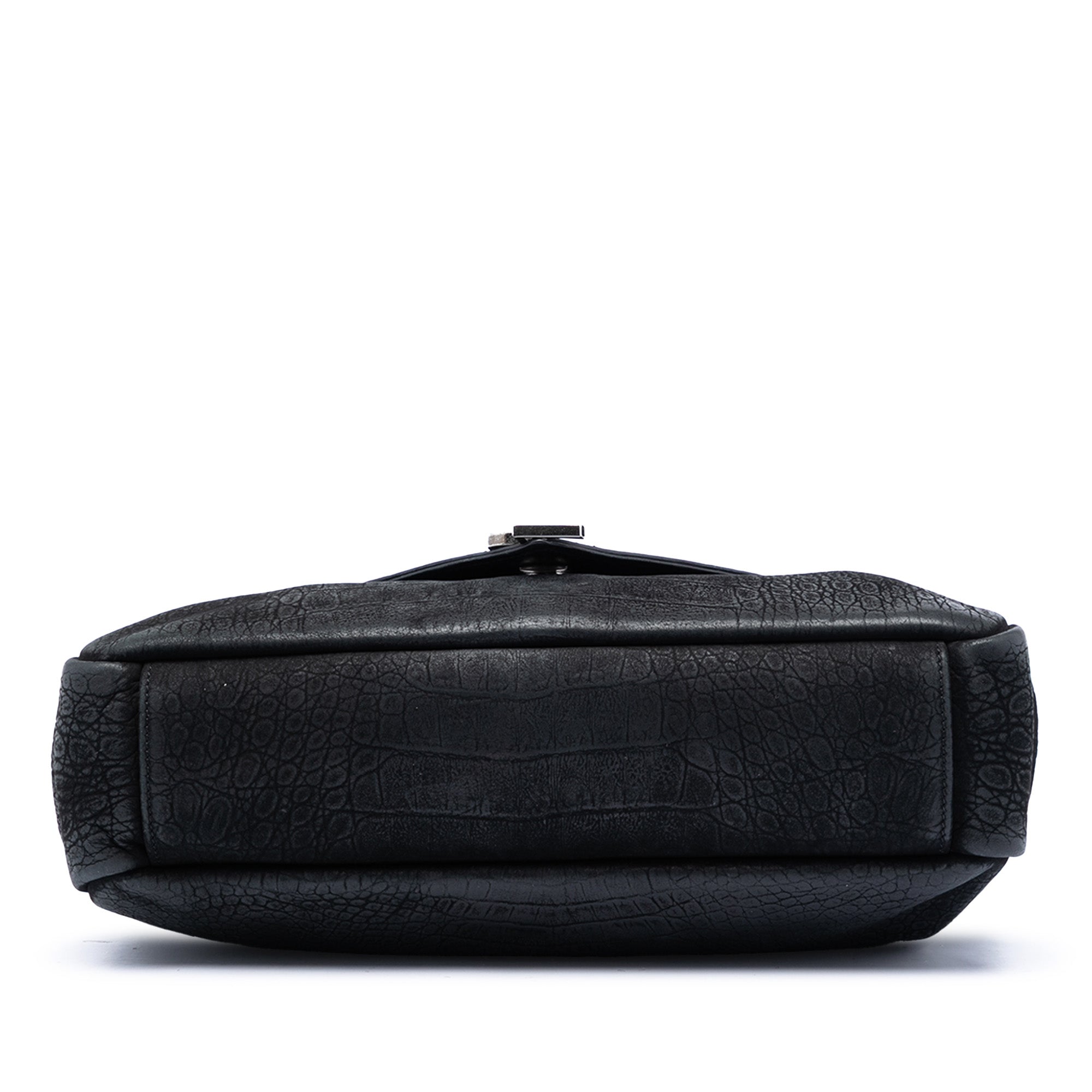 Large Croc Embossed Nubuck Monogram College Satchel - Image 3