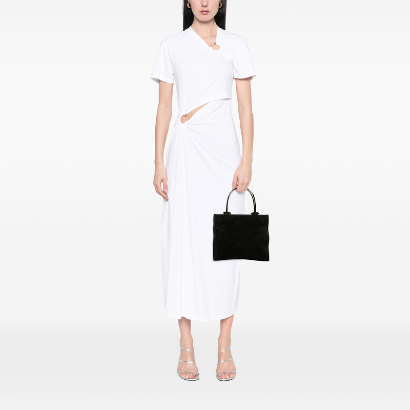 Suede Metal Handle Bag - Image 6