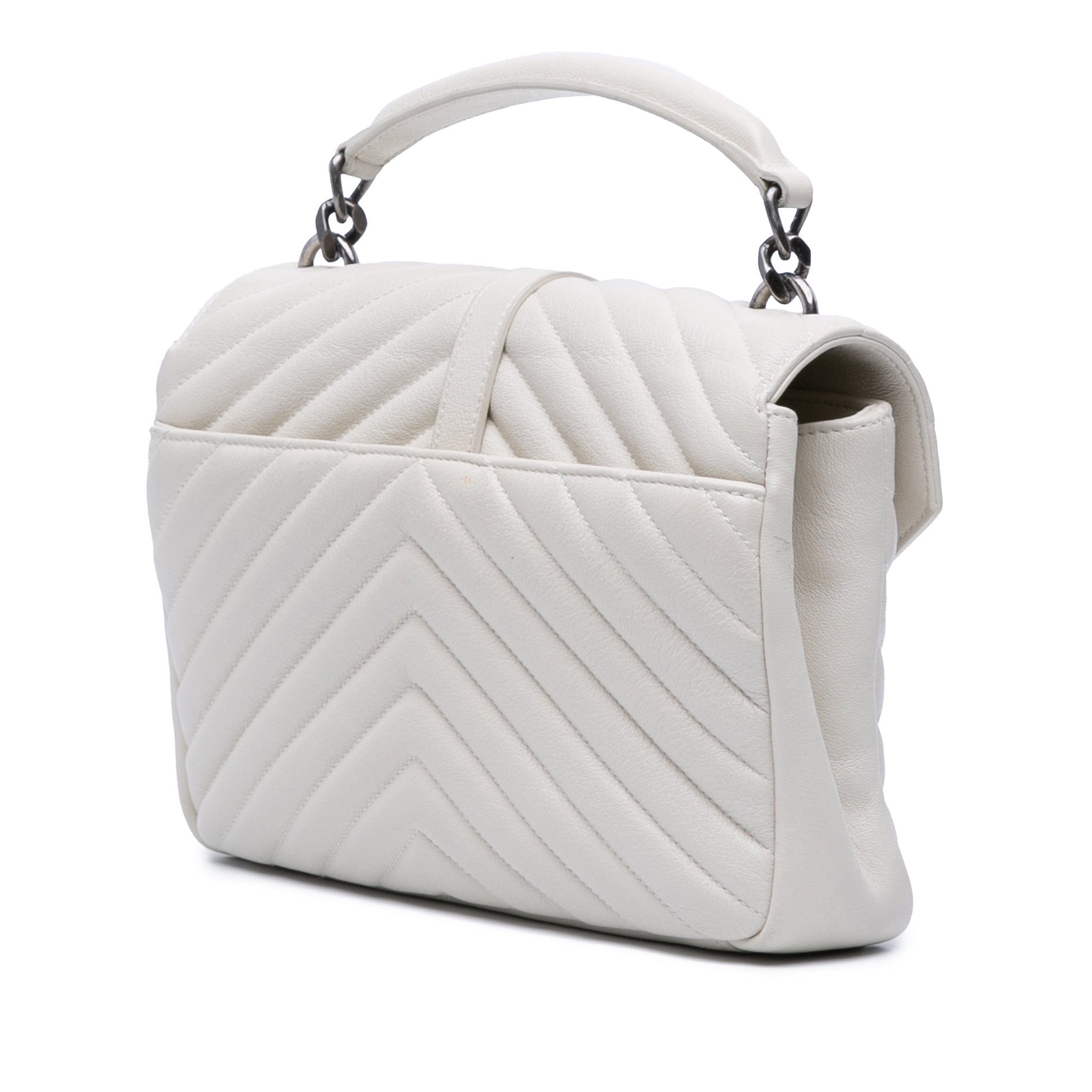 Medium Chevron Sheepskin Monogram College Satchel - Image 2