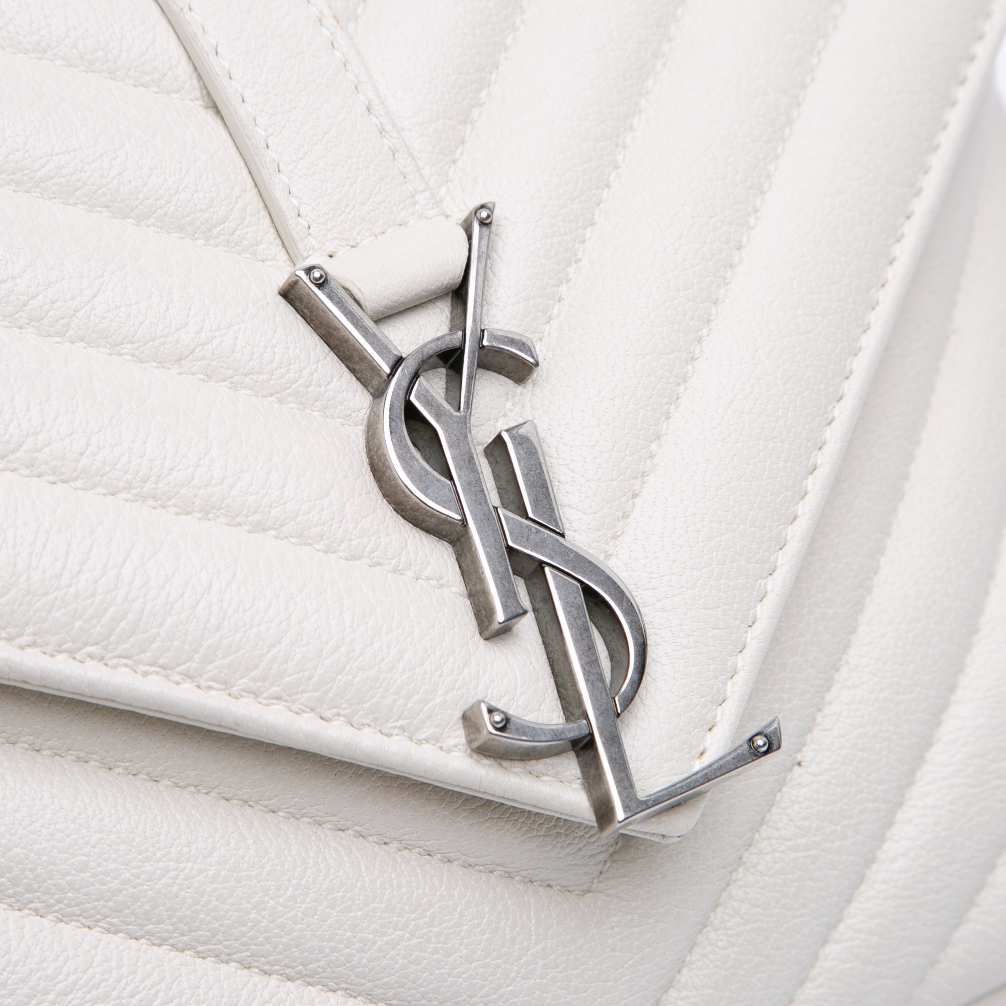 Medium Chevron Sheepskin Monogram College Satchel - Image 7