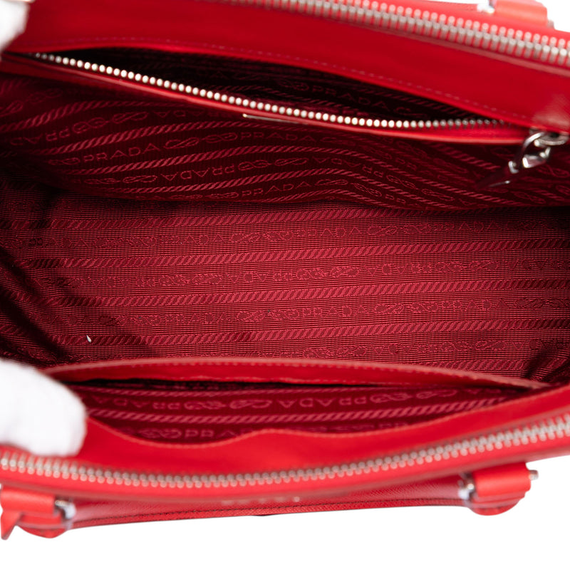 Small Saffiano Lux Galleria Double Zip Satchel - Image 4