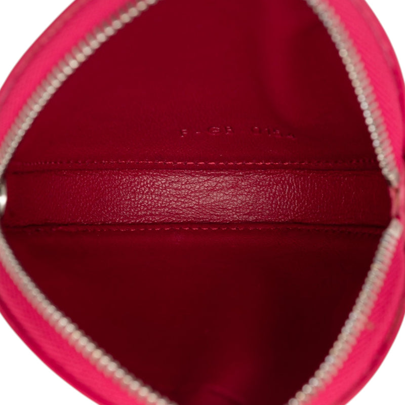Grained Calfskin Round Zip Coin Pouch - Image 4