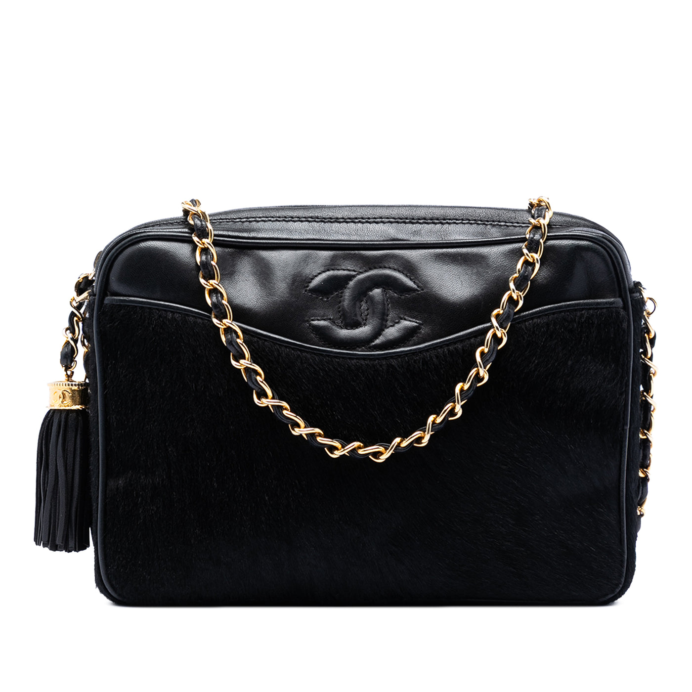 CC Ponyhair and Leather Tassel Camera Bag - Image 1