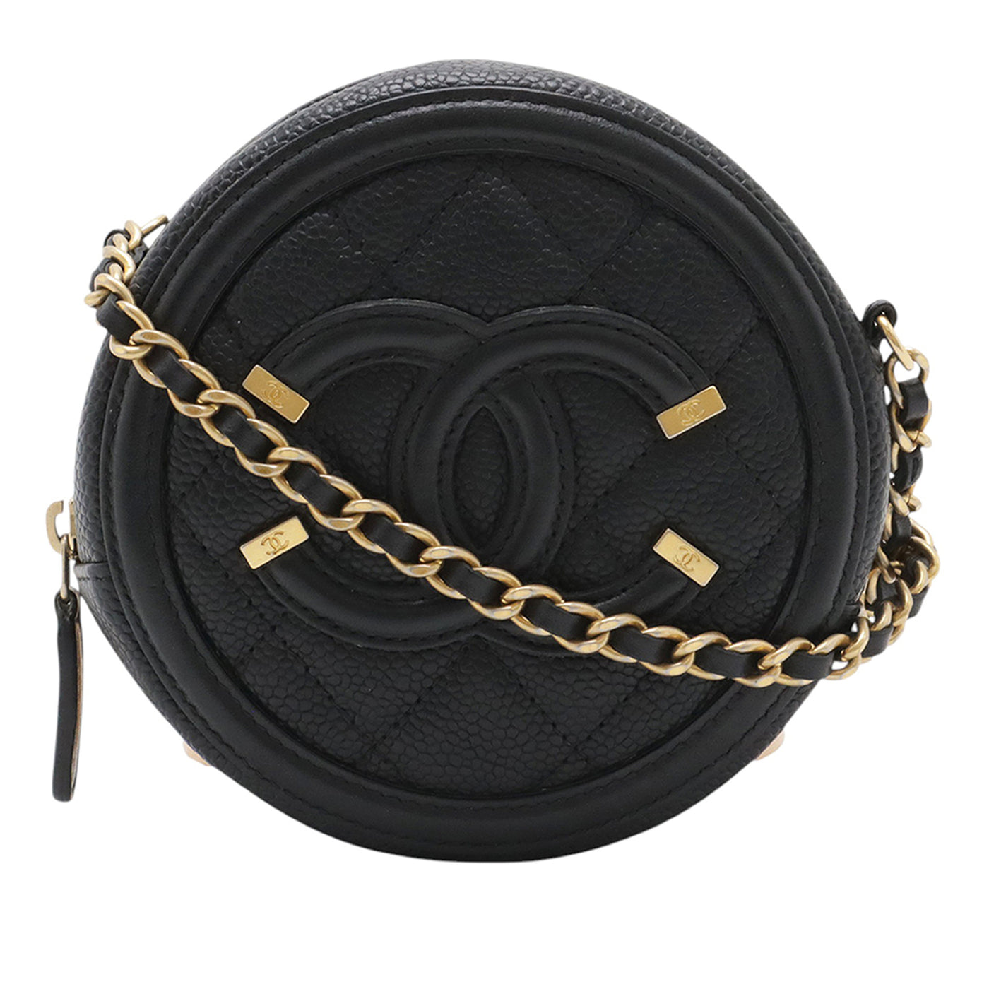 Caviar CC Filigree Round Clutch with Chain - Image 1