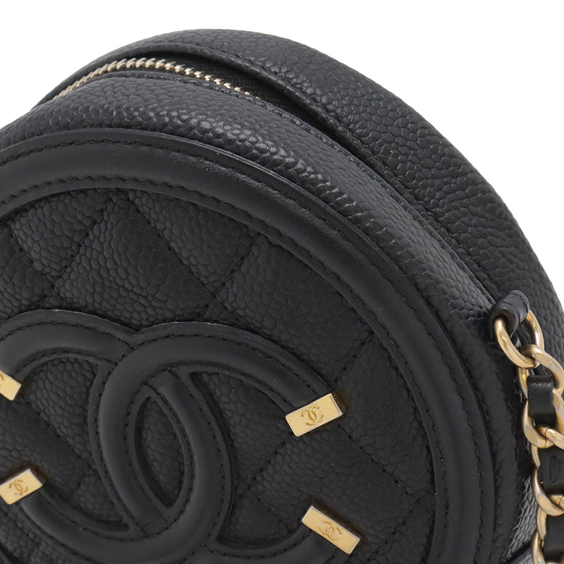 Caviar CC Filigree Round Clutch with Chain - Image 6